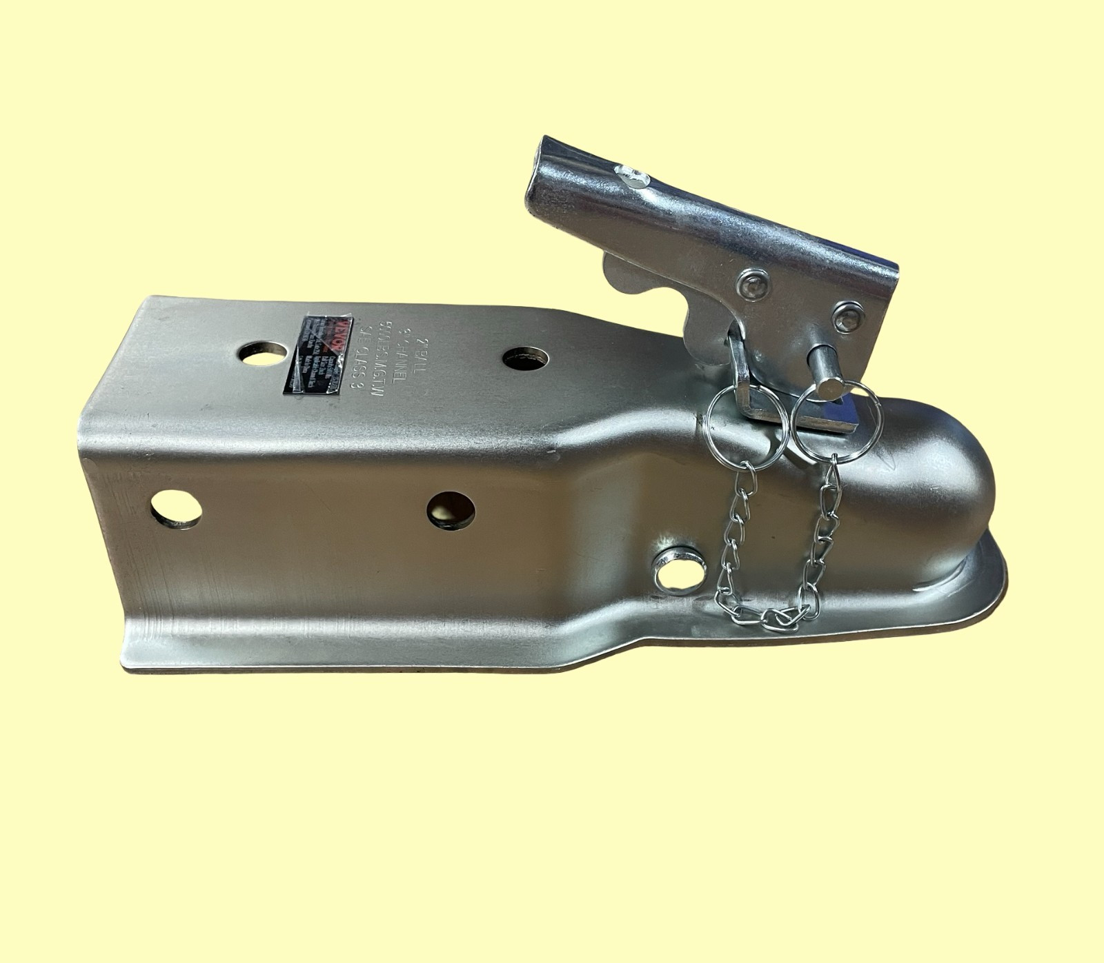 VEVOR Straight Trailer Coupler 2-Inch Hitch Ball 3-Inch Channel 5000 lbs AMZTD