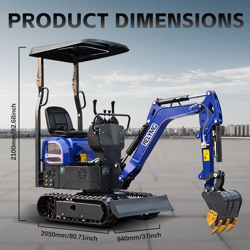Free Ship Mini Excavator 1 Ton Digger 13.5hp Gas Tracked Crawler EPA Engine