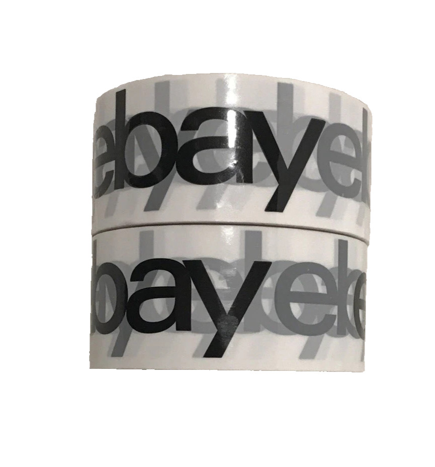 2 Rolls eBay Branded Shipping Tape With BLACK Logo – 2″ x 75 Yards New