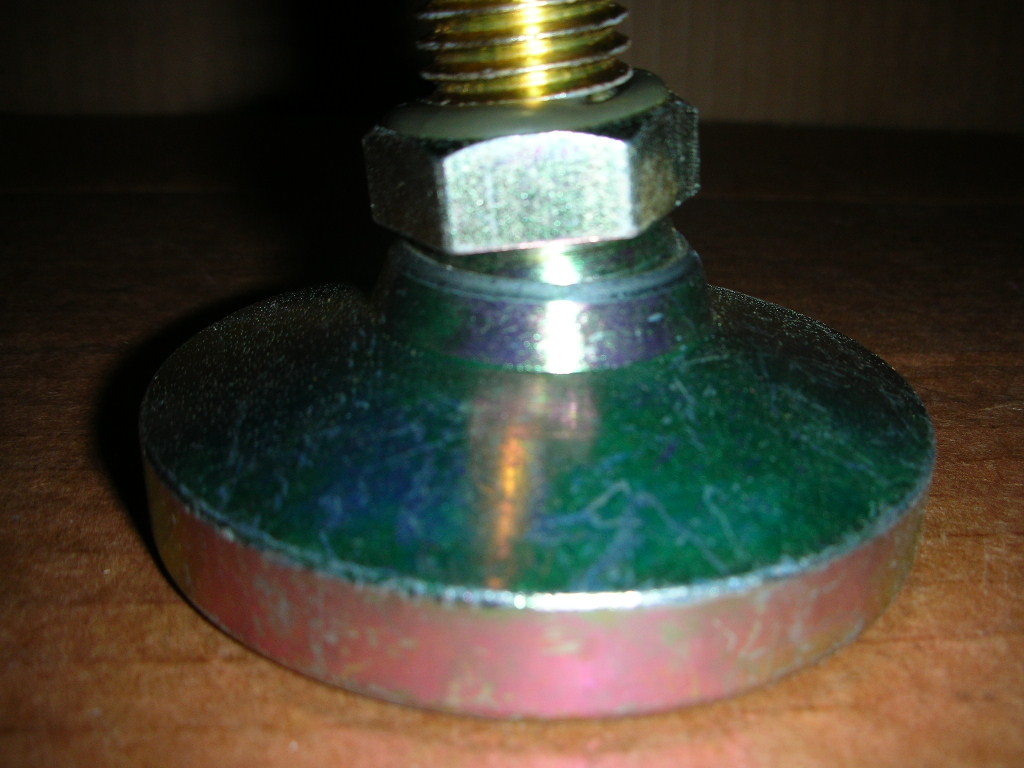 IEC Swivel Leveling Mount 3″ Dia 3/4-10 Stud x 7-5/8 L 7200# Rated Gold-Zinc USA