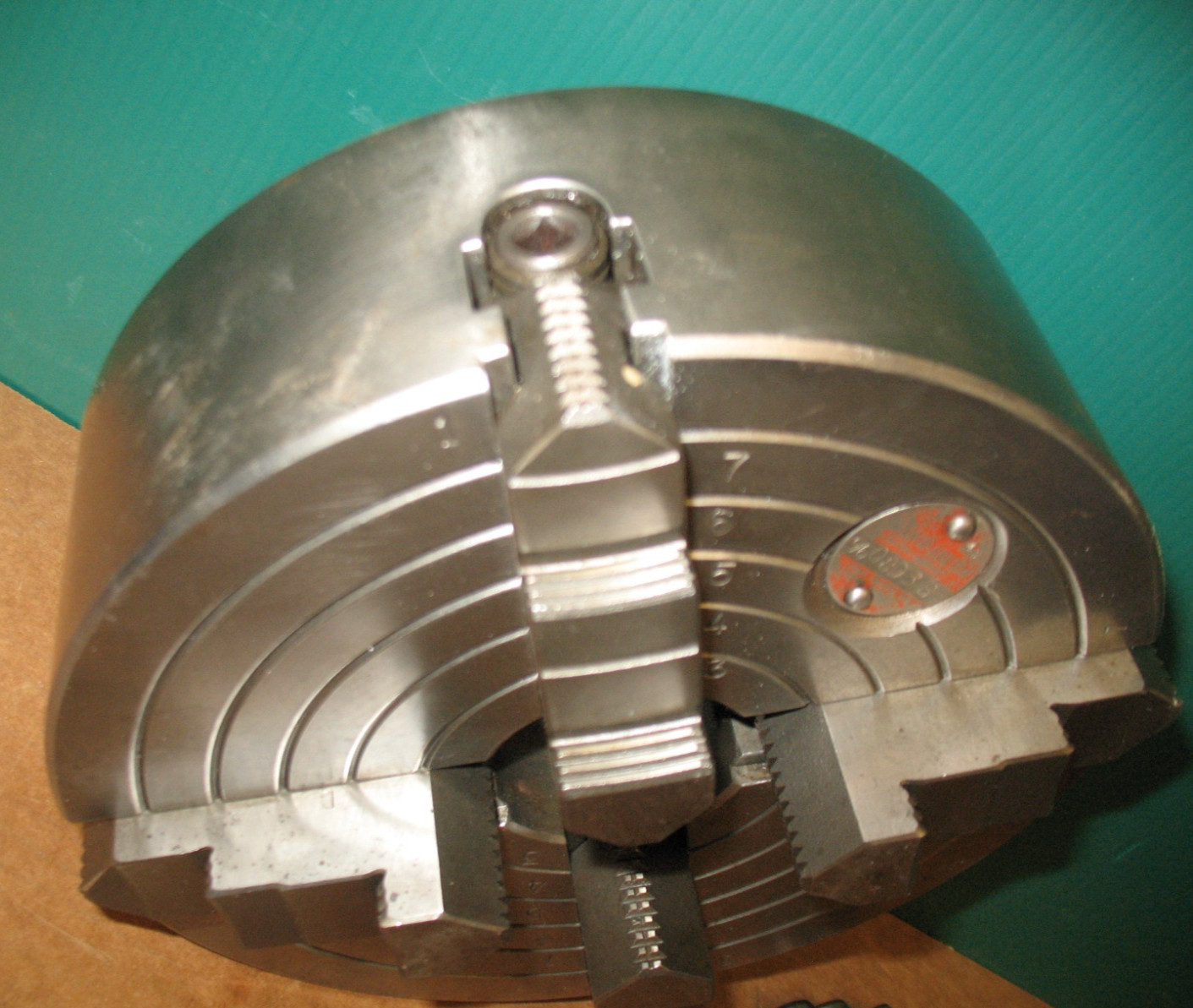 4 JAW CHUCK 8-1/4″ CUSHMAN SKINNER HORTON D1-3 MOUNT MONARCH ETC ***XLNT***