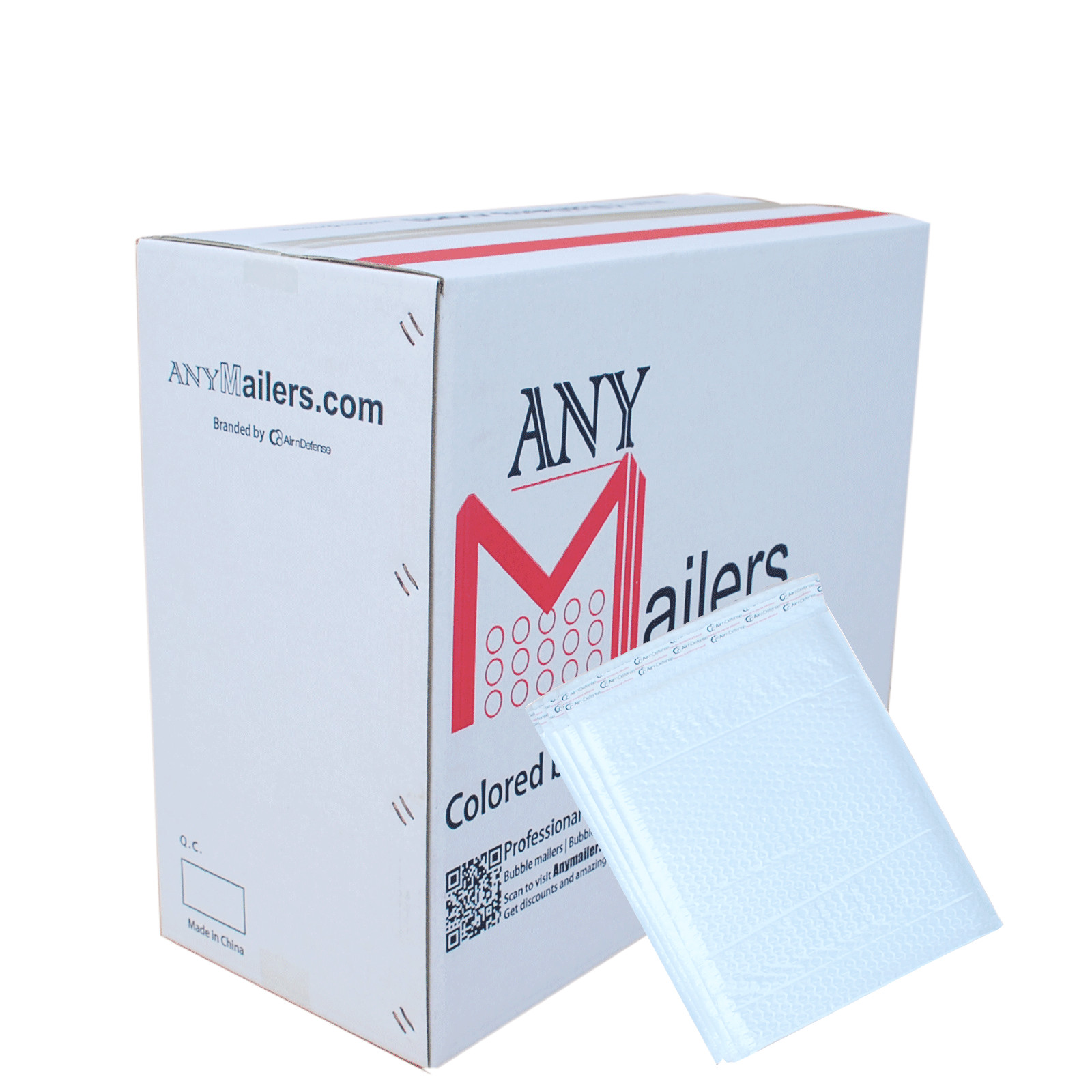 AirnDefense 2000 #000 4X8″ White Shipping Poly Bubble Mailers Padded Envelope