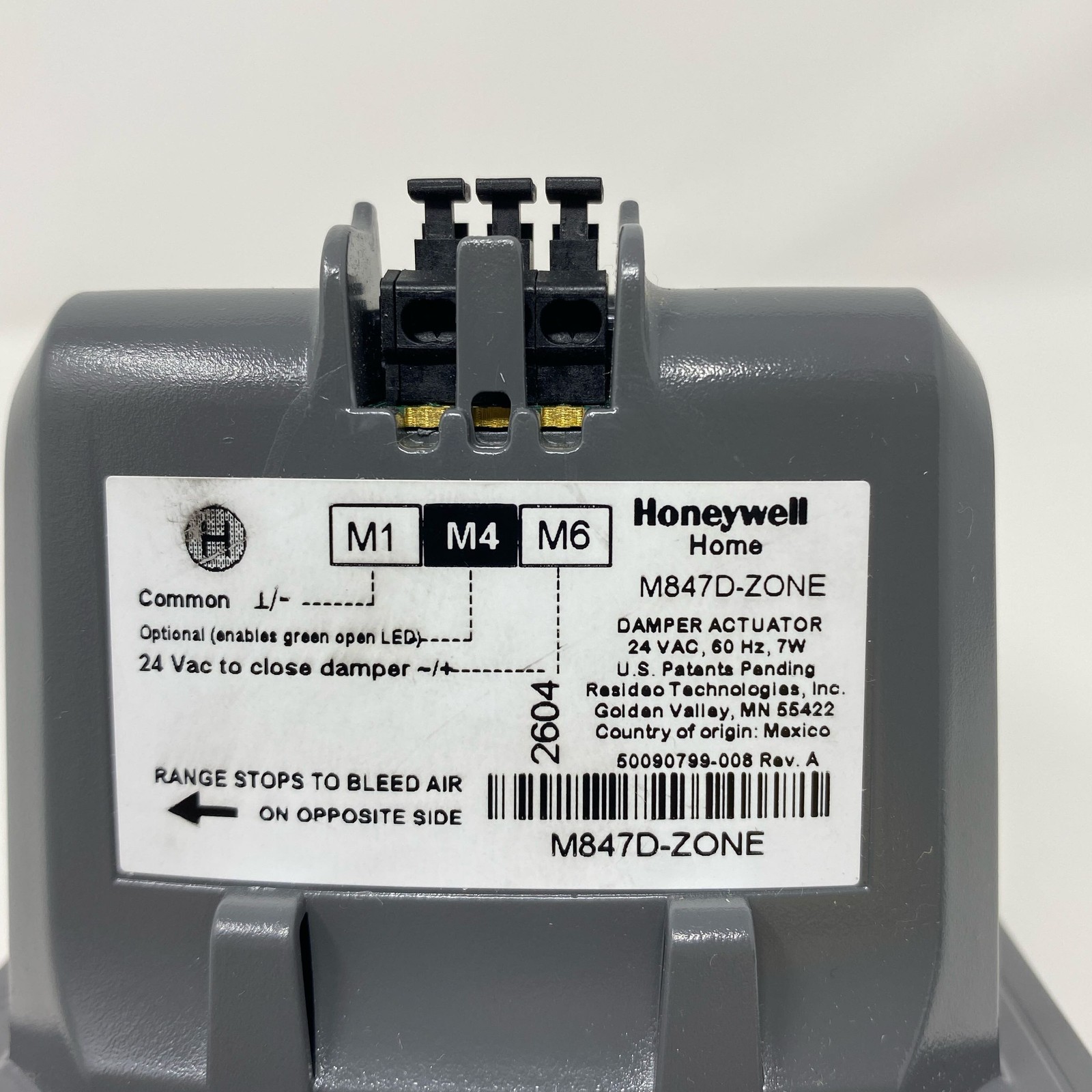 Honeywell Home M847D-ZONE 24V Damper Actuator Motor – Gray