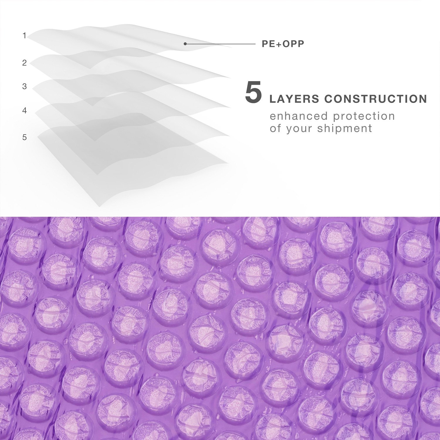 500 #0 Purple Poly Bubble Padded Envelopes Self-Sealing Mailers 6X10 (Inner 6×9)