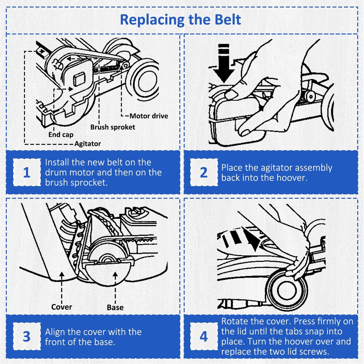 Replacement Belts for Kenmore K4010 Bagless Upright Vacuum Cleaner DU2015, DU201