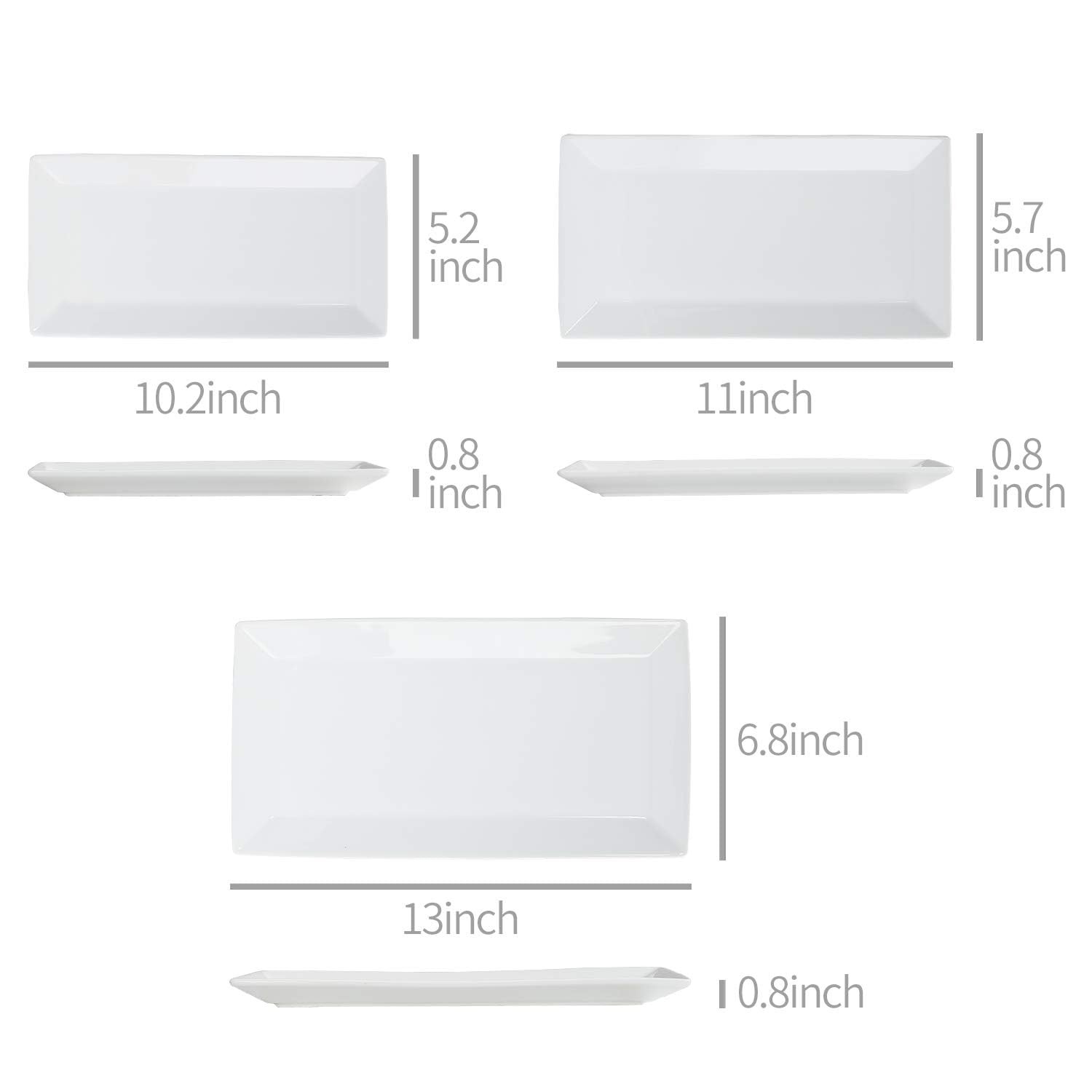 Retailer Basics 3-Piece Porcelain Party Platter Appetizer Dinner Dessert Set