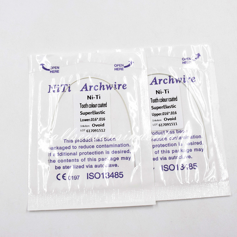 10x Dental Ortho Tooth Color Rectangular Super Elastic NITI Arch Wir 16*16 Upper