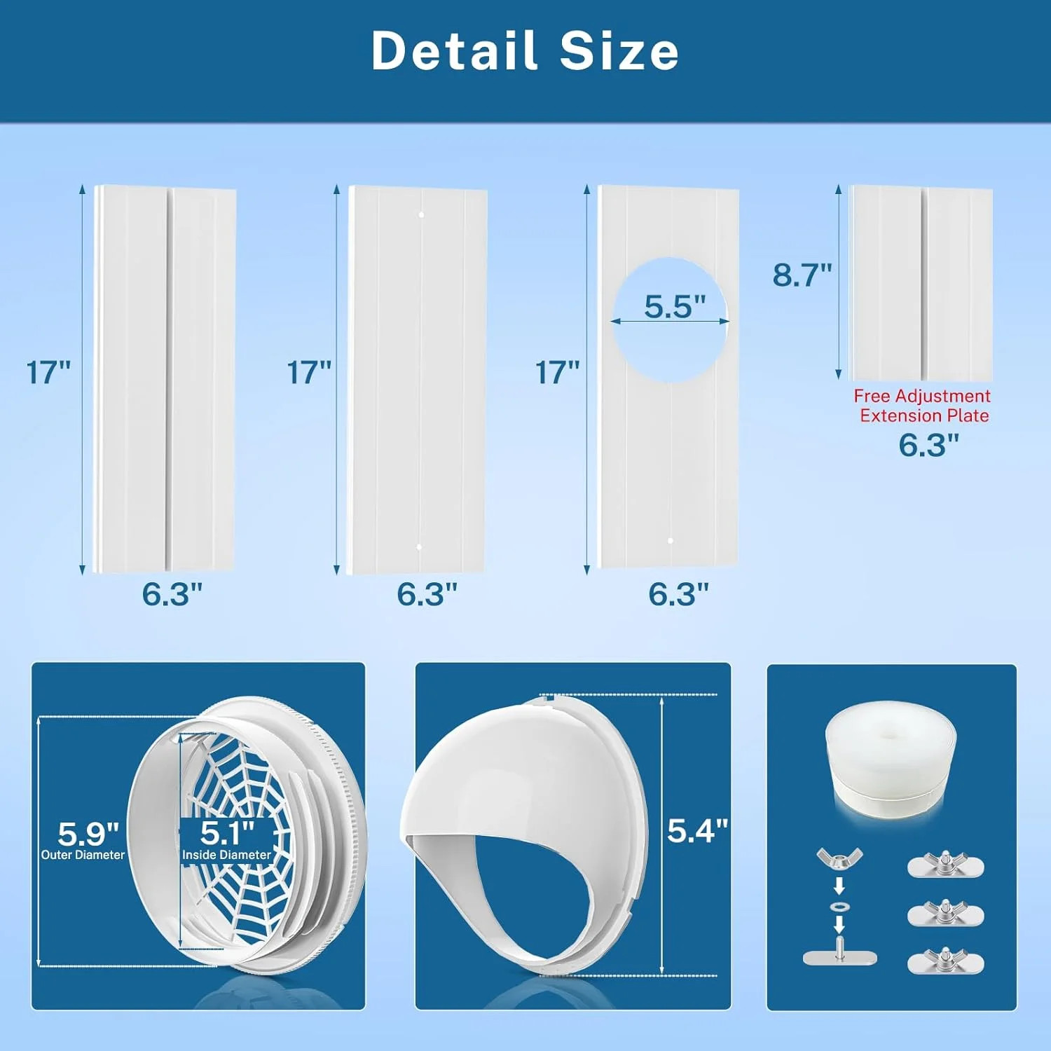 Insputer Portable ac Window Vent Kit with Universal Coupler, New Adjustable Air