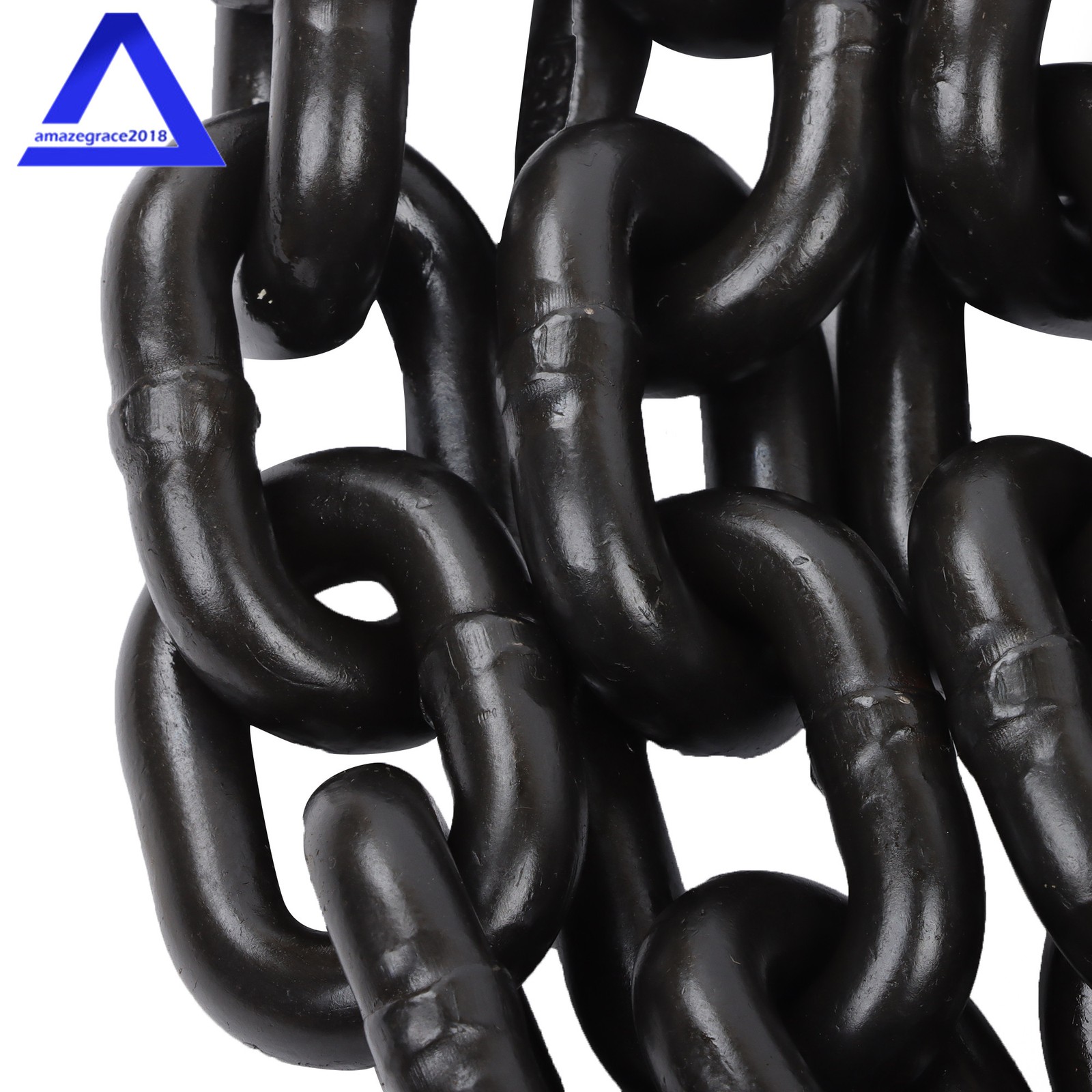 3/8 In × 20 Ft Binder Chain G80 Tie Down Tow Chain with Hooks 7100lbs Safe Black