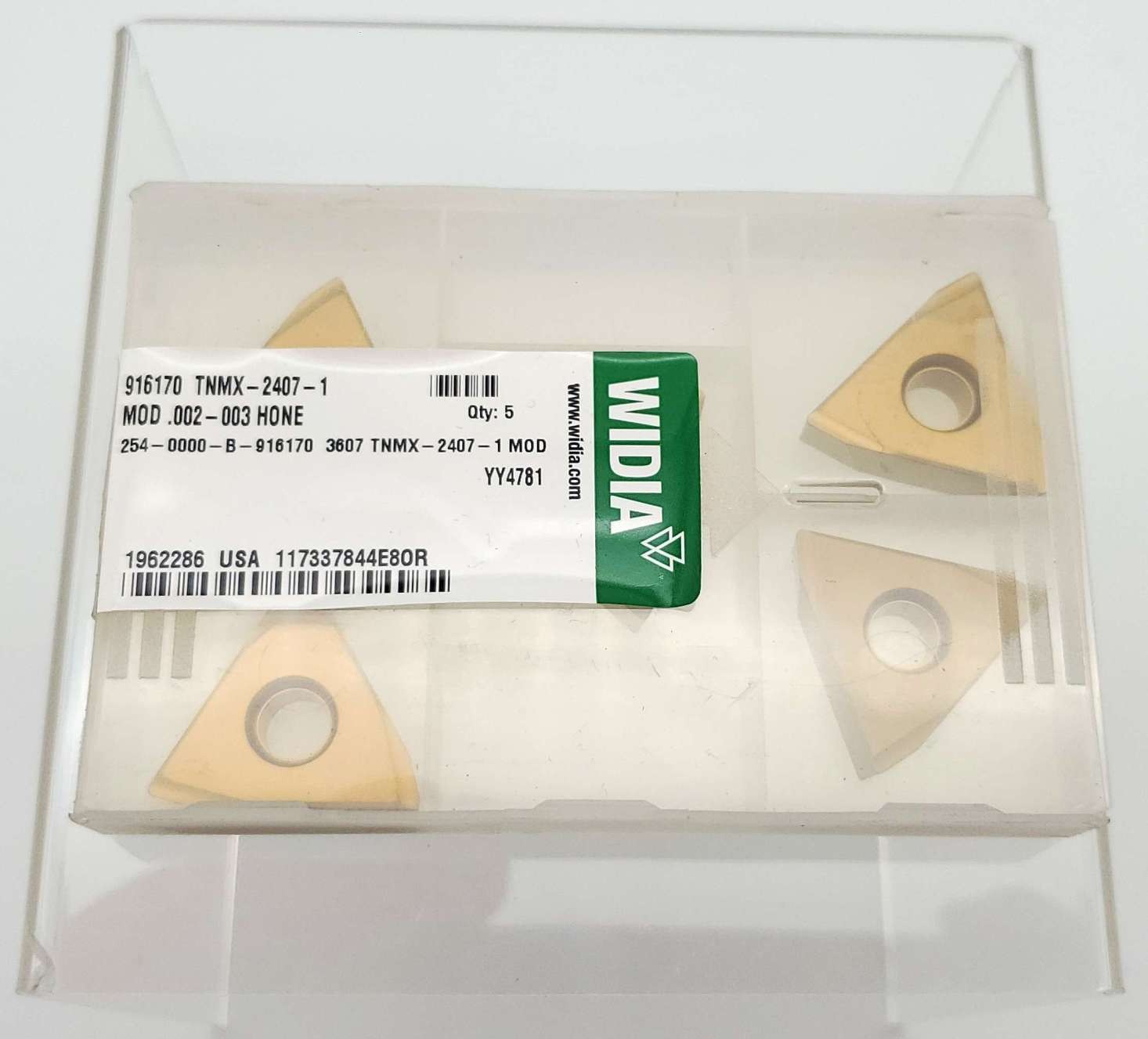 Widia TNMX-2407-1 MOD Turning Inserts Triangle TNMX24071 Pack of 5