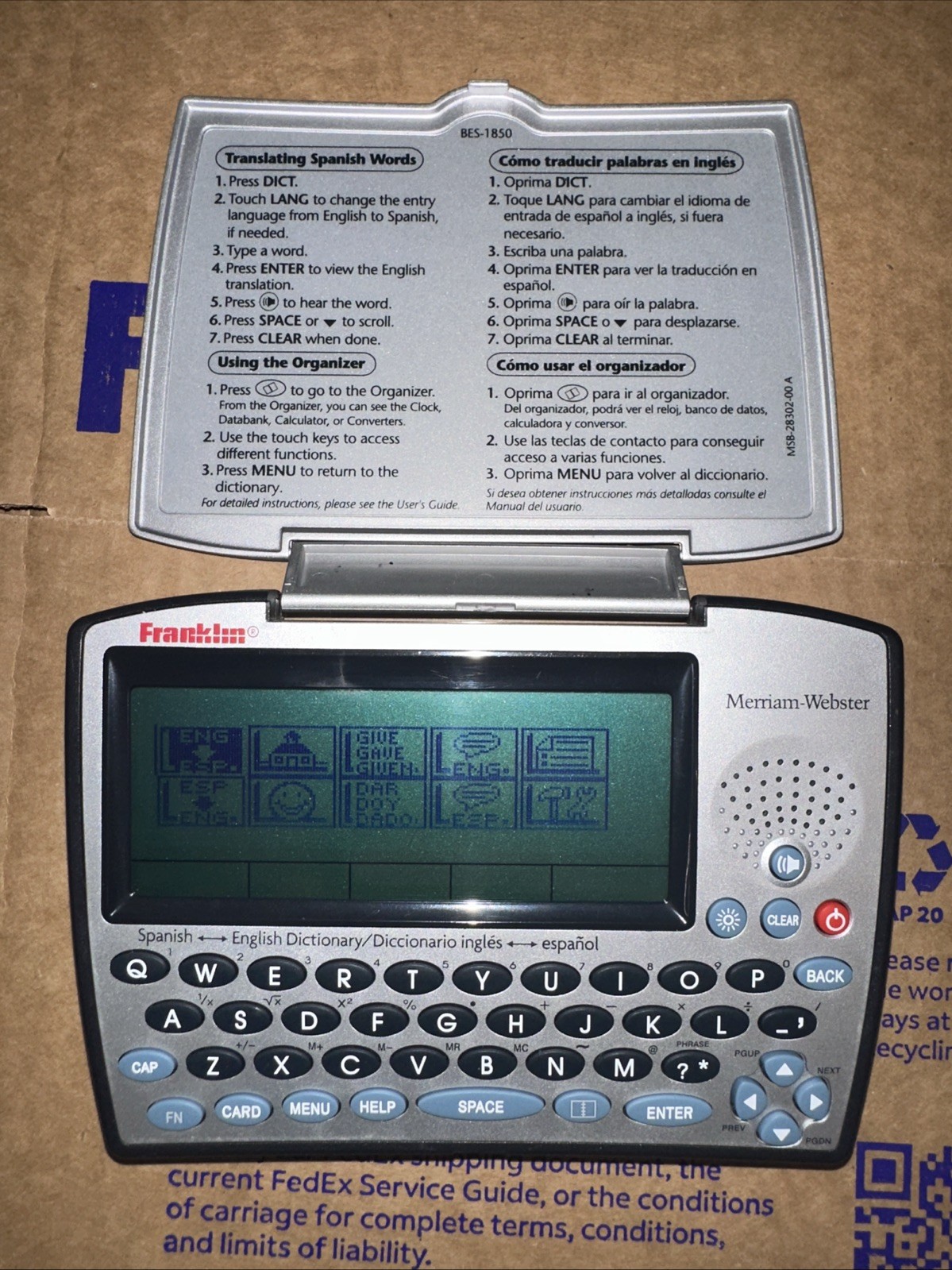 Franklin BES-1850 Digital Electronic Speaking Spanish/English Dictionary