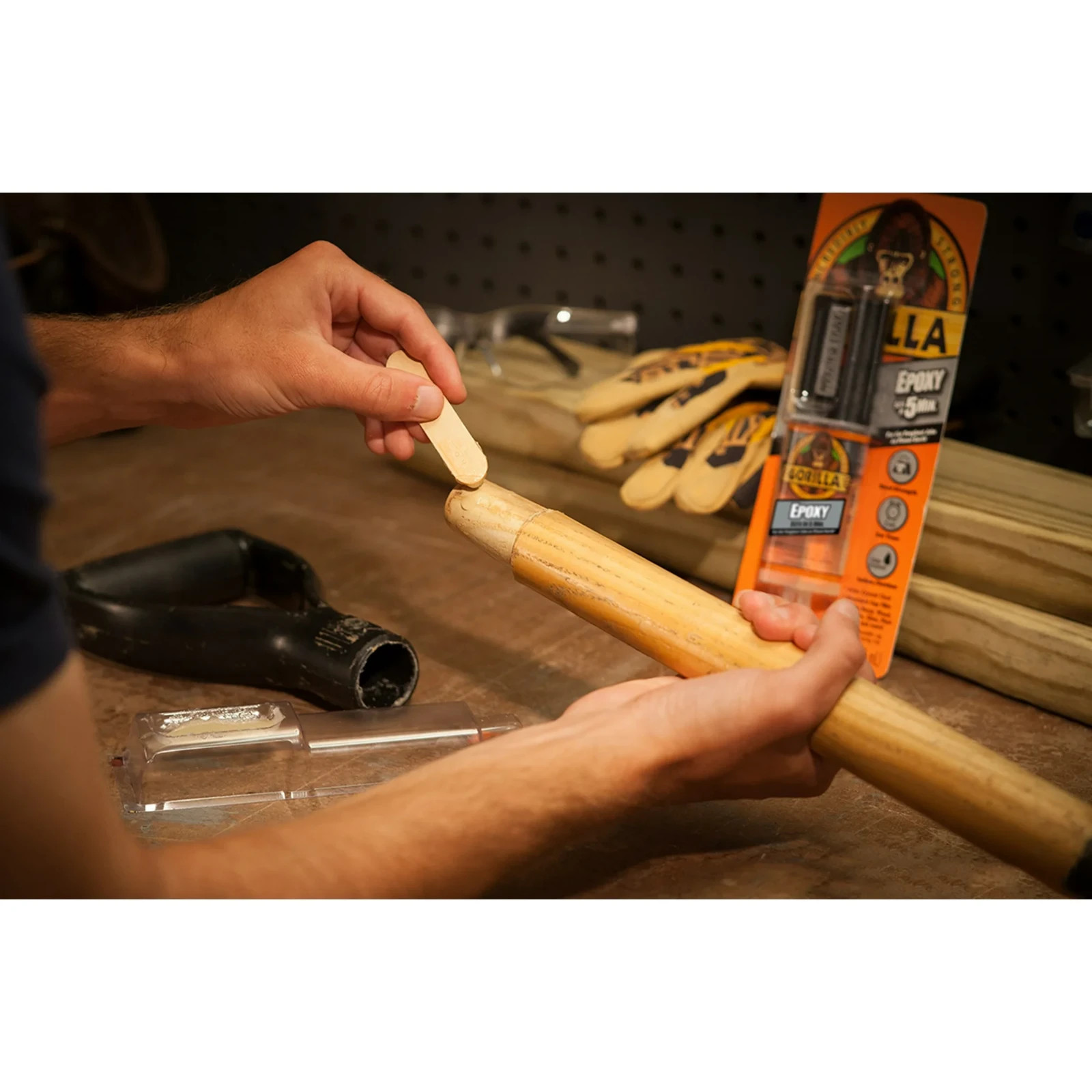 Gorilla Glue Clear Epoxy Syringe Bonds Steel, Aluminum, Wood, Ceramic, Tile, Pls