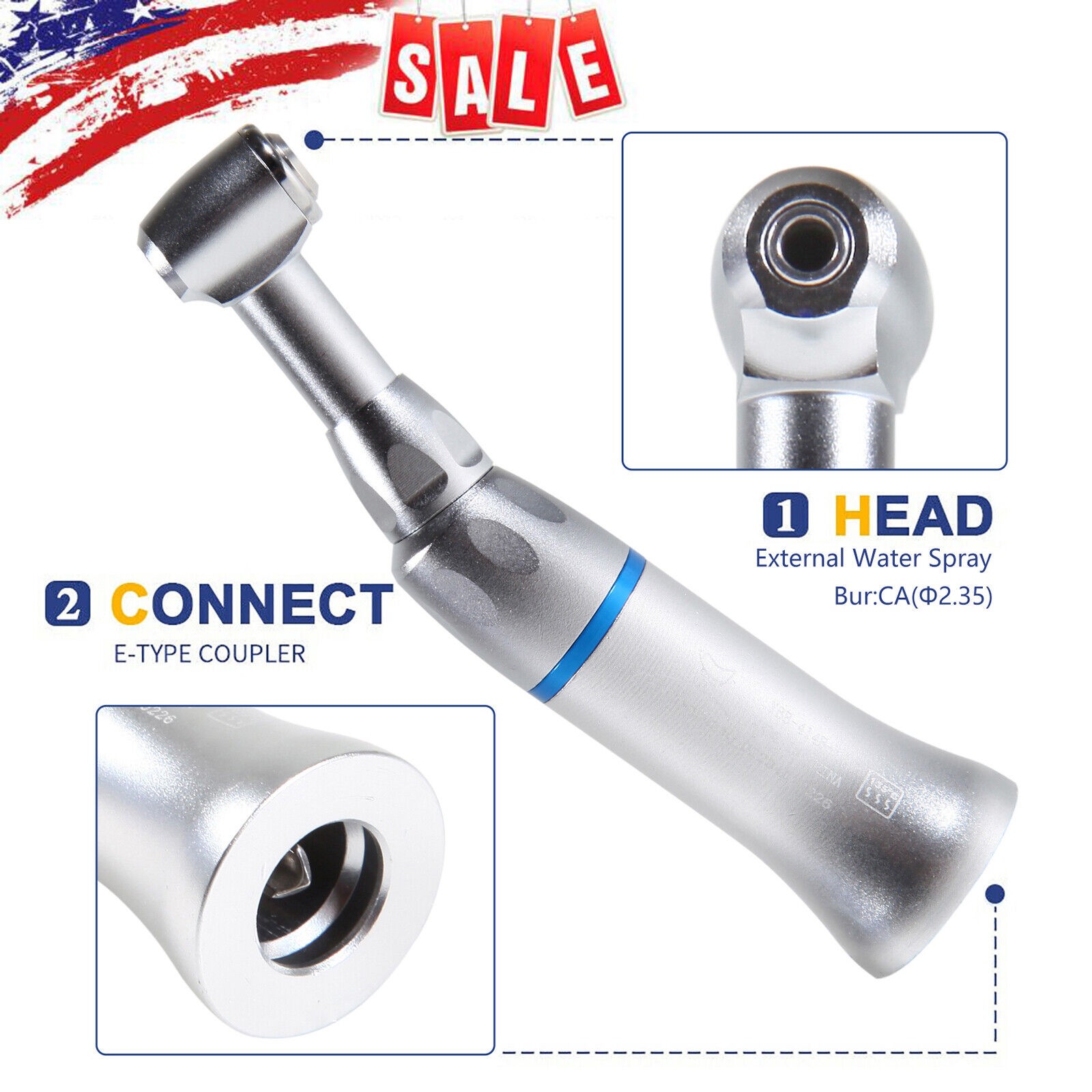 NSK Style Dental Low Slow Speed Handpiece Contra Angle Push Button E-Type USA!!!