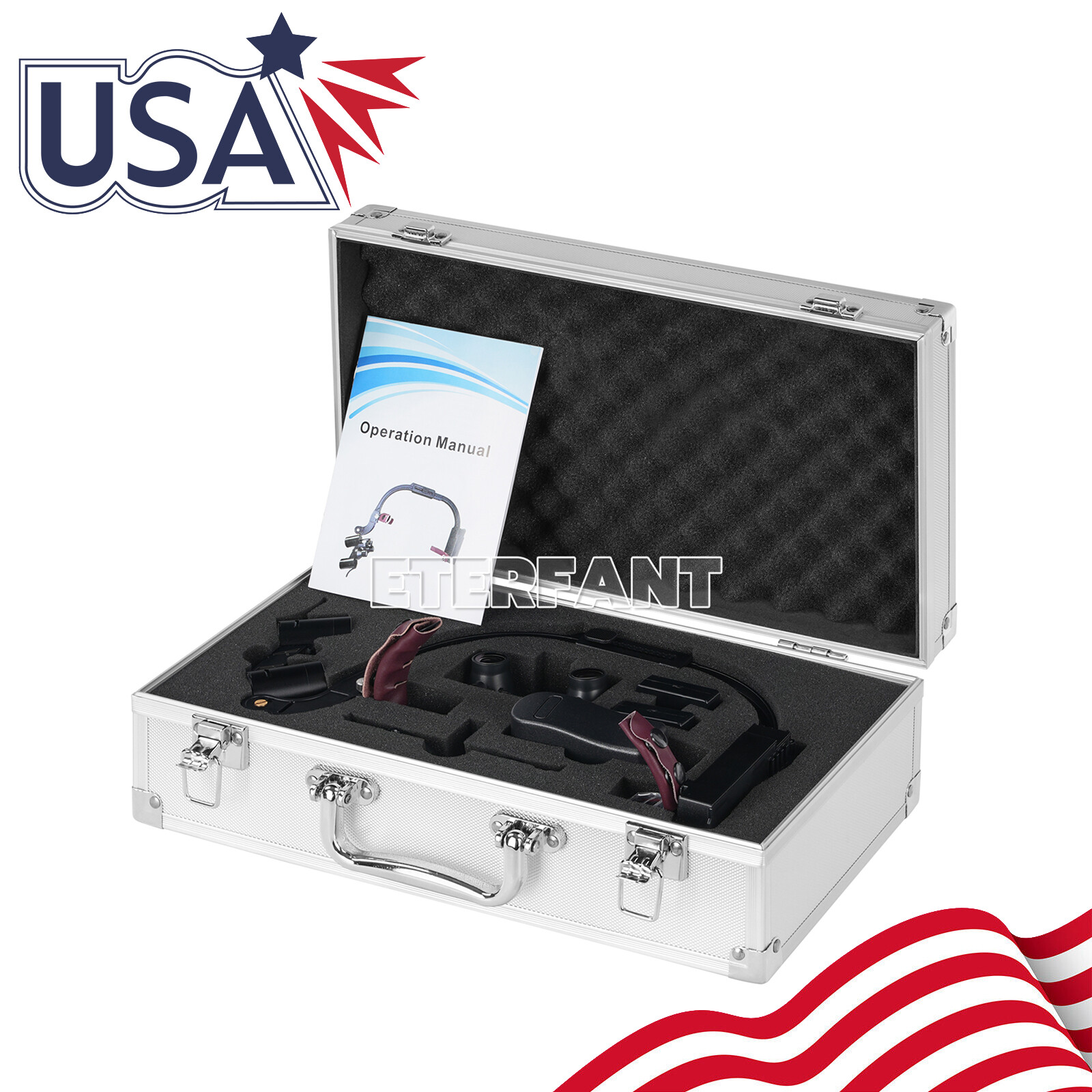 3.5X Dental Surgical Headband Binocular Loupes with 5W LED Head Light 2 Leds