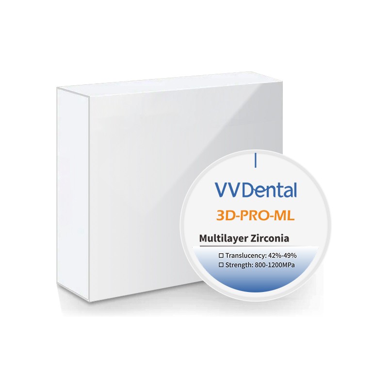 3D Pro Multilayer Zirconia Blocks Zirconium Disc 98mm Translucence 42%-49%