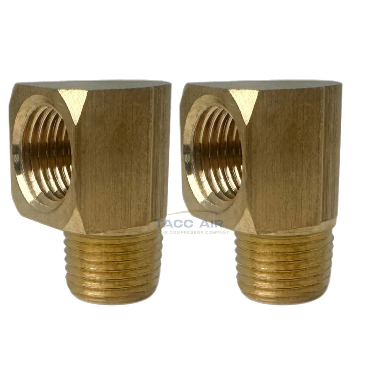 2 Pack 1/8″ NPT Brass Street Elbow 90 Degree Pipe Thread Fitting Male Female