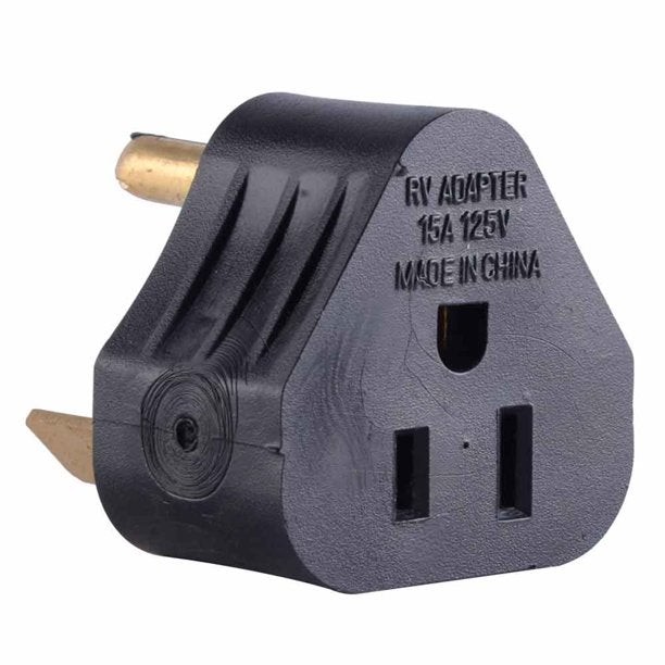 RVA1516 30 Amp Male to 15 Amp Female RV Adapter Electric Plug