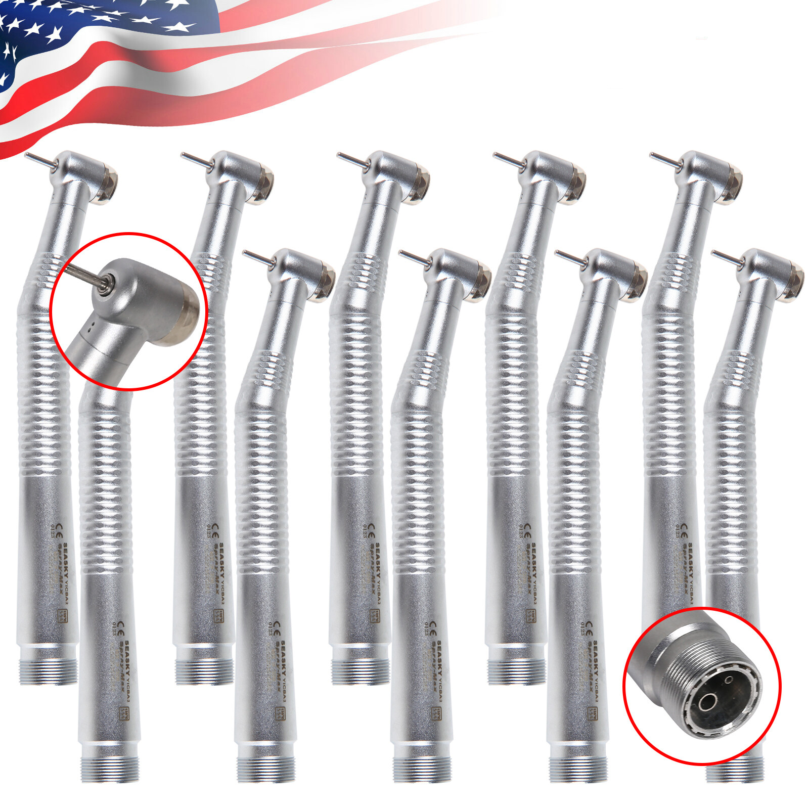 Seasky Dental NSK Style High Speed Turbine Handpiece Push 2/4 Holes Y1BA4/Y1BA2