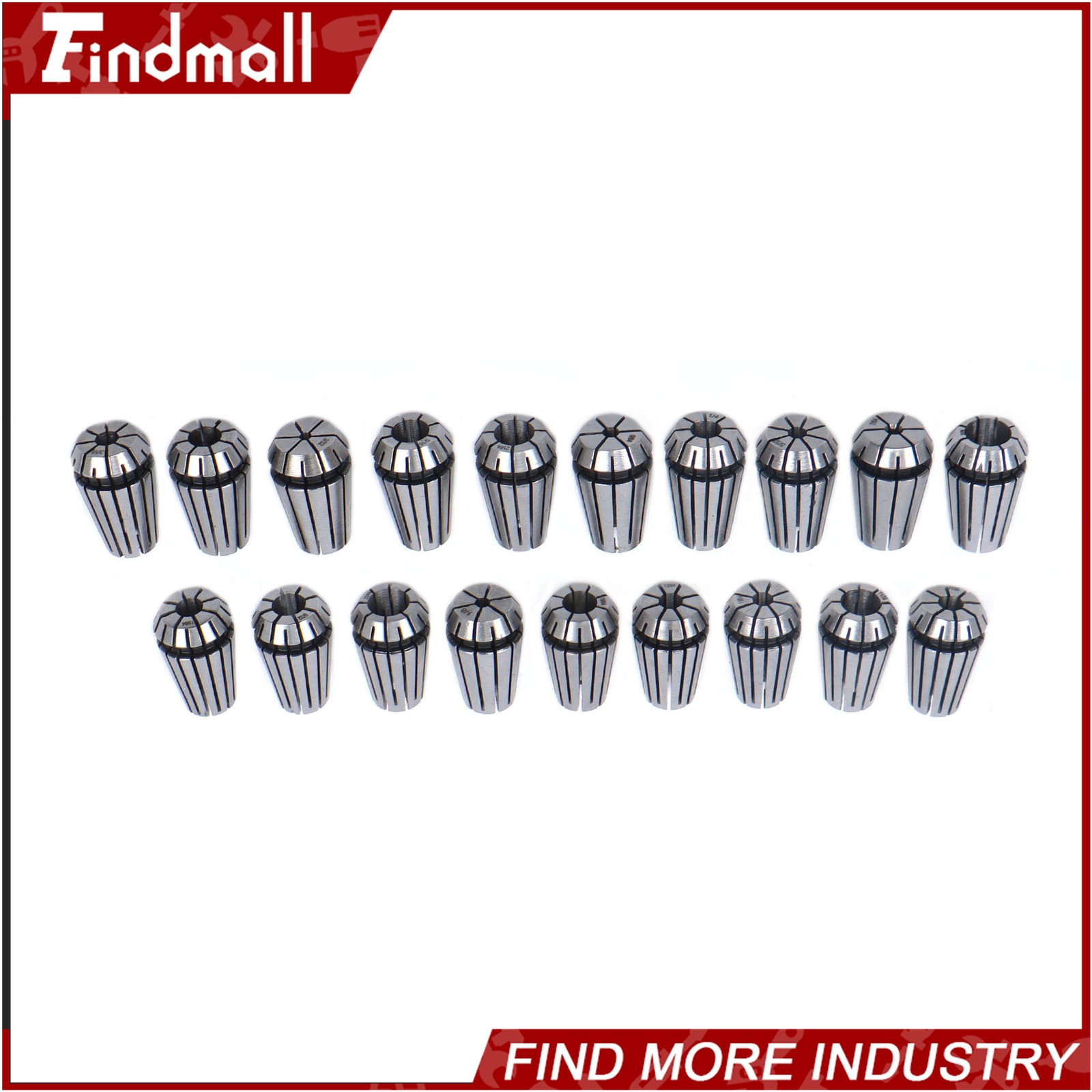 Findmall 19pcs ER16 Collet Set Complete Sizes including all 16th 32nds & 64th