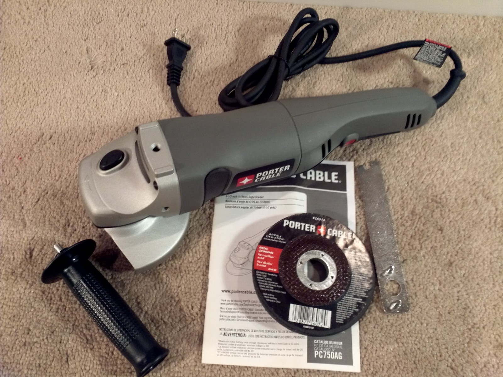 Porter-Cable Corded Angle Grinder 4-1/2″ Wheel Dia 10,000 RPM PC750AG