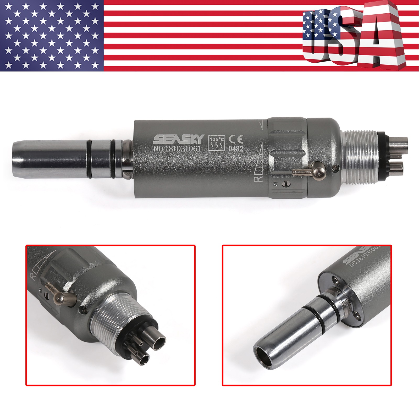 NSK Style Dental Slow Low Speed Handpiece Air Motor E-type 4 Holes Midwest M4