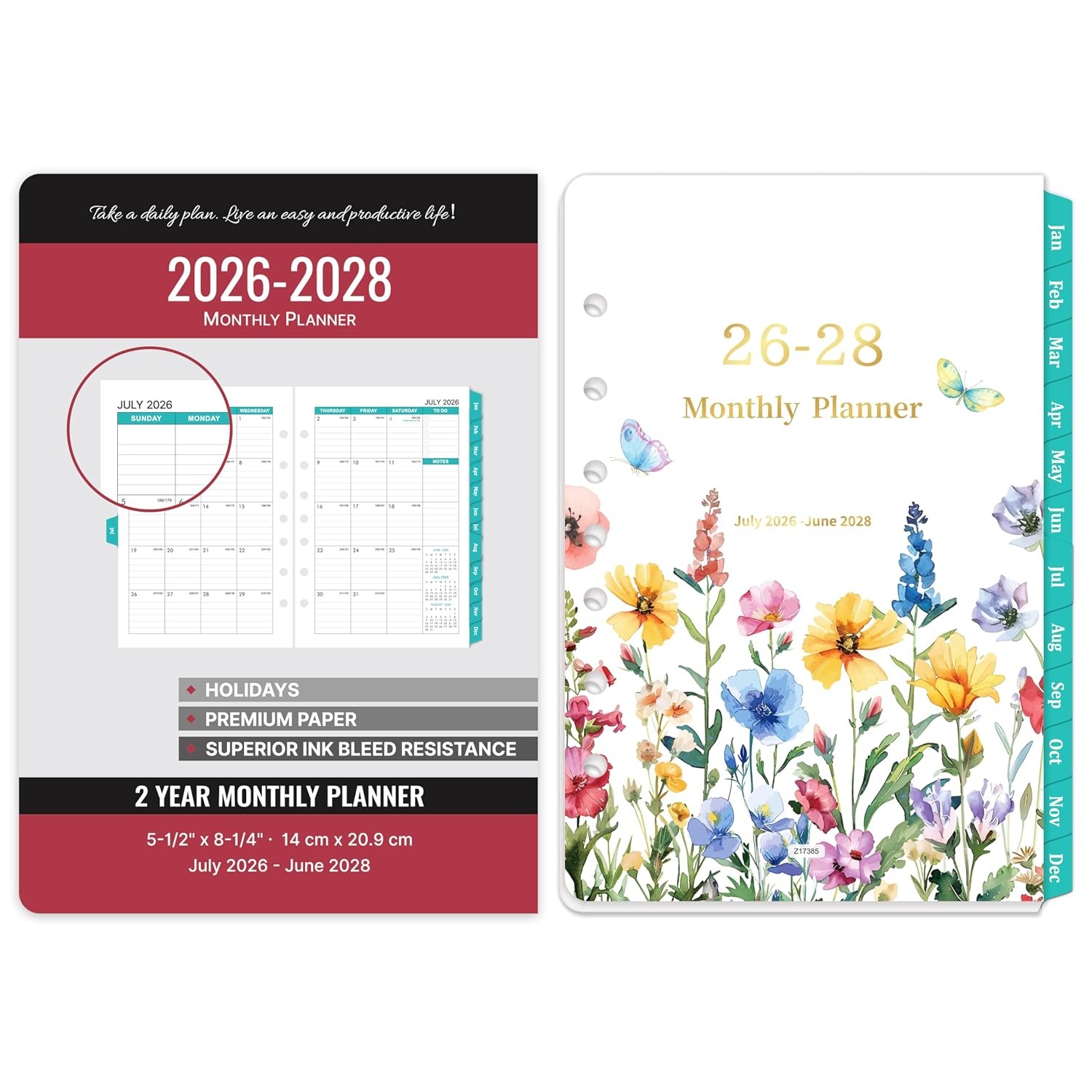 2028 Monthly Planner Refill A5 7-Hole Punched Planner Inserts July 2026-2028