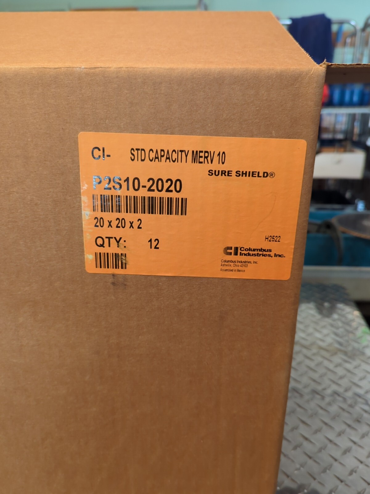 Air Handler Columbus Industries 20x20x2″ P2S10-2020 Pleated (Pack of 12), New.