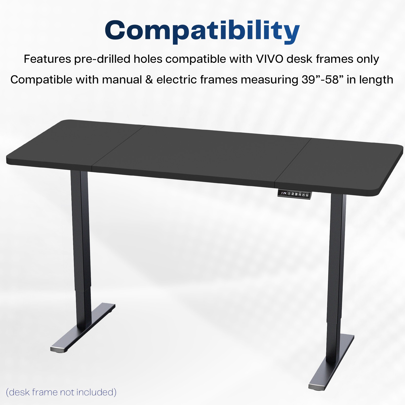VIVO Black 60 x 24 inch Universal Table Top for Sit to Stand Desk Frames