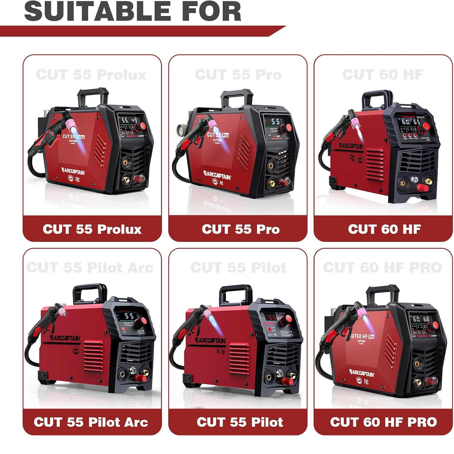 ARCCAPTAIN AG60 Plasma Cutter Torch Consumables Kit for CUT 60HF CUT55 PRO 24PCS