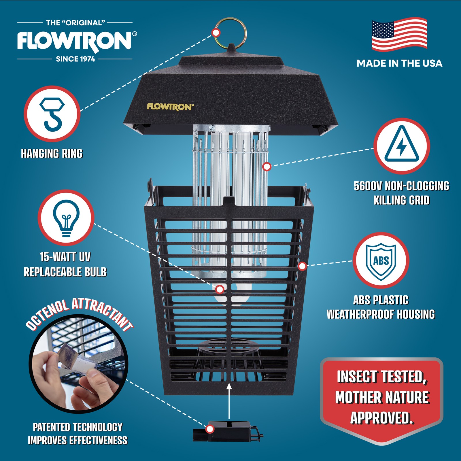 Flowtron Bug Zapper, 1/2 Acre of Coverage w/15W Bulb & 5600V