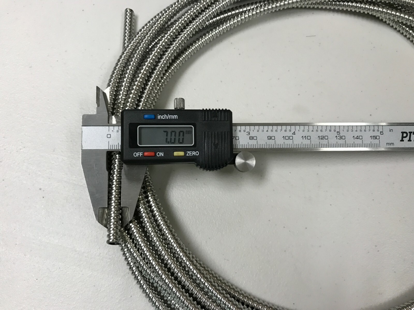 Stainless Steel flexible conduit, OD7 mm, ID 5mm, Length: 20ft