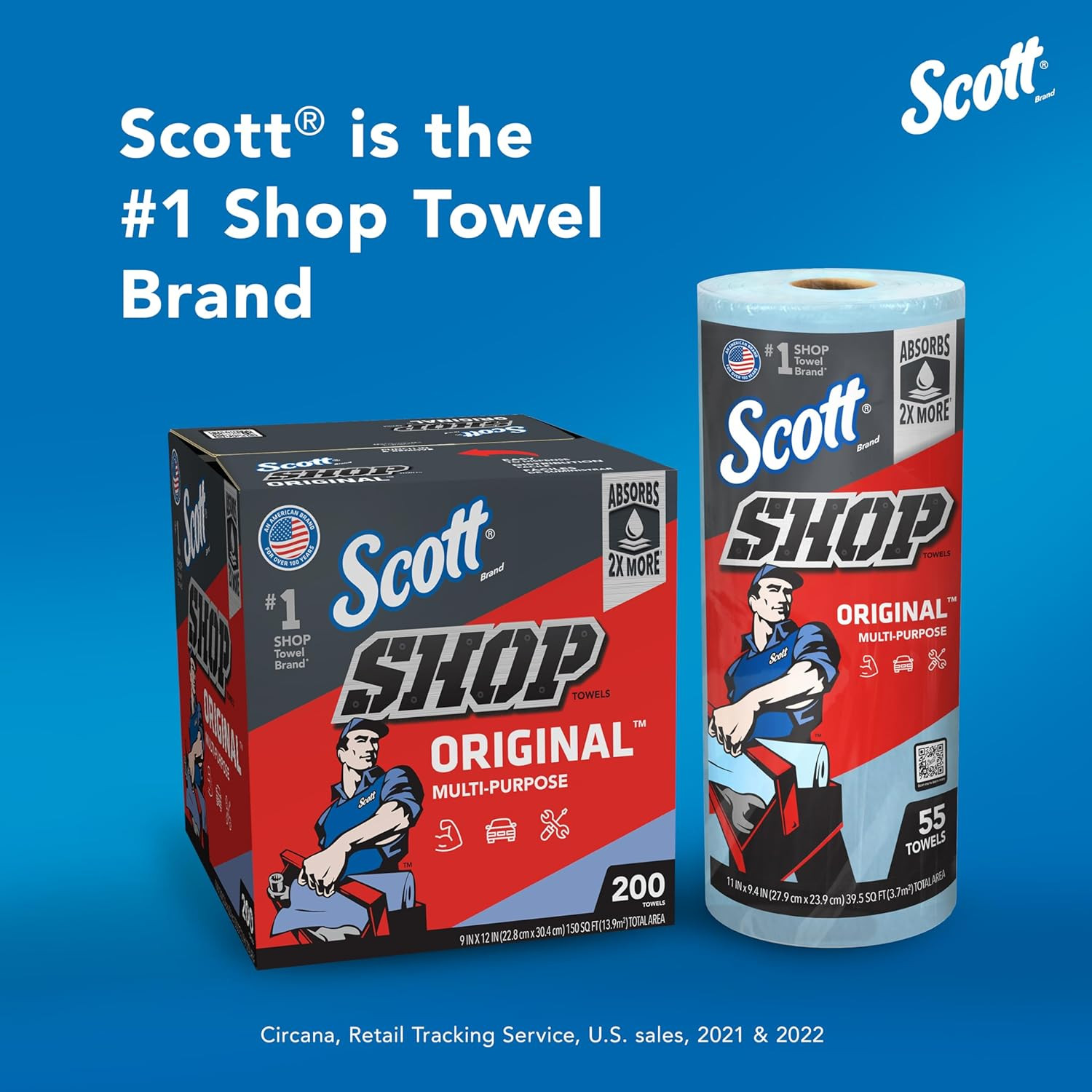 Scott Kimberly-Clark Professional Logistics Supply 75130KC Scott Shop Towels Blu