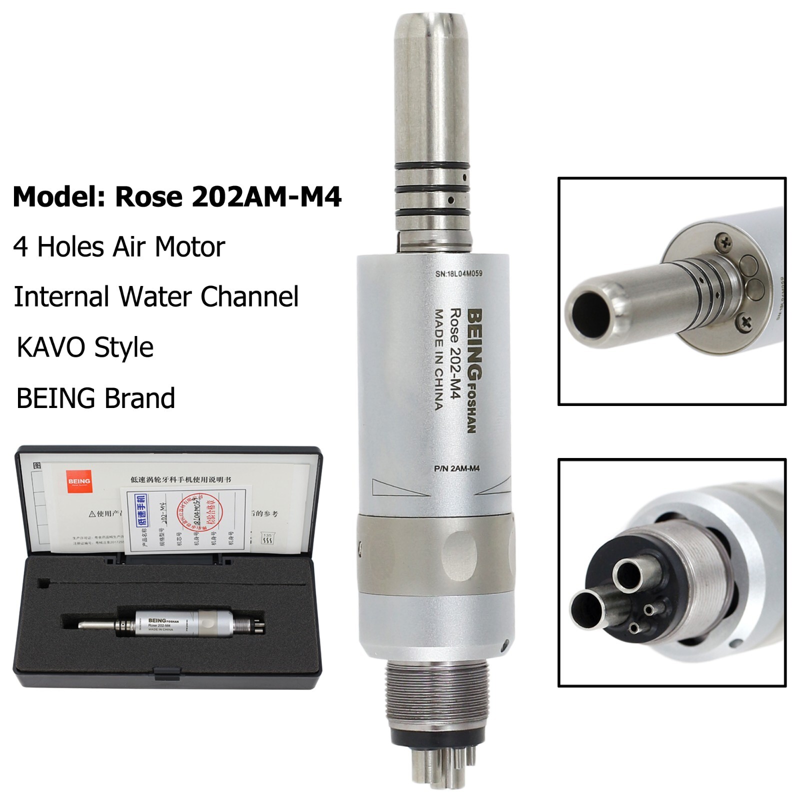 BEING COXO Dental Contra Angle Straight Handpiece Slow Speed Air Motor KAVO NSK