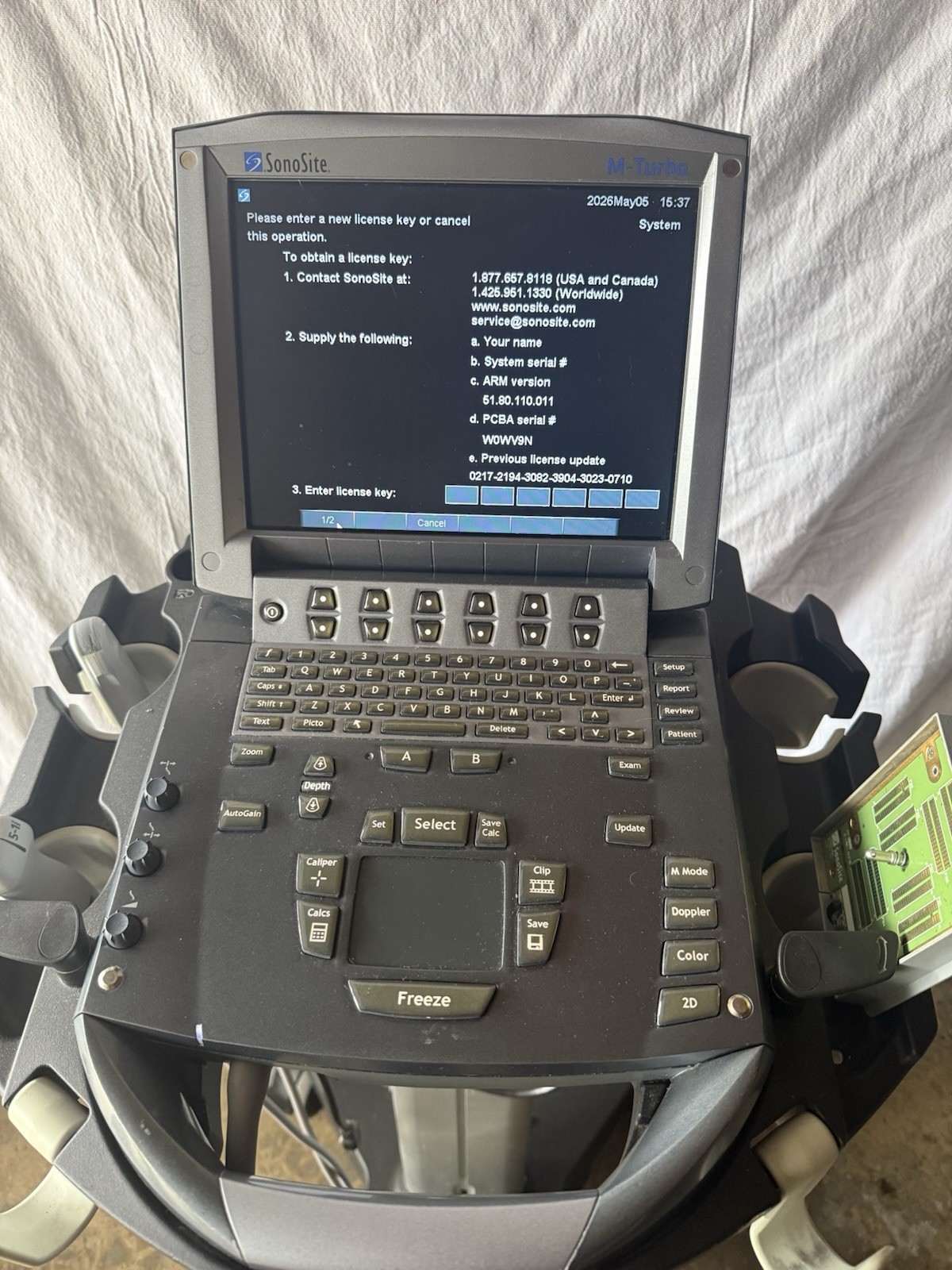 SonoSite M-turbo Portable Vet Ultrasound w/ C11x & P21x Transducer Probe