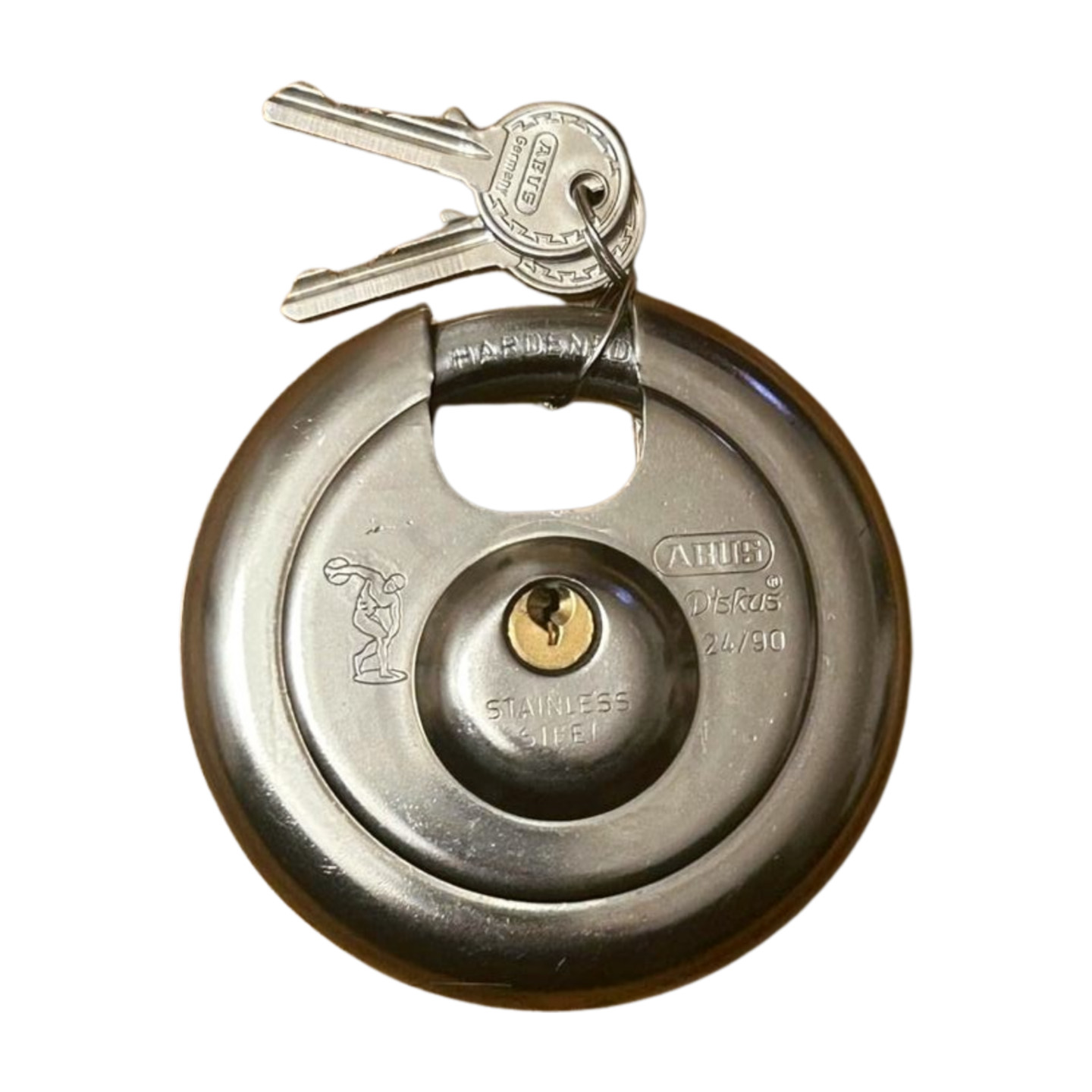 Vintage ABUS 24/90 Diskus disk padlock KD, indoor and outdoor use