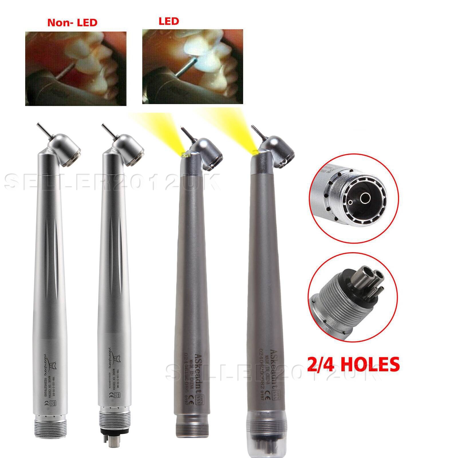 NSK Style Dental Surgical 45° Degree /LED High Speed Handpiece Turbine 2/4Holes