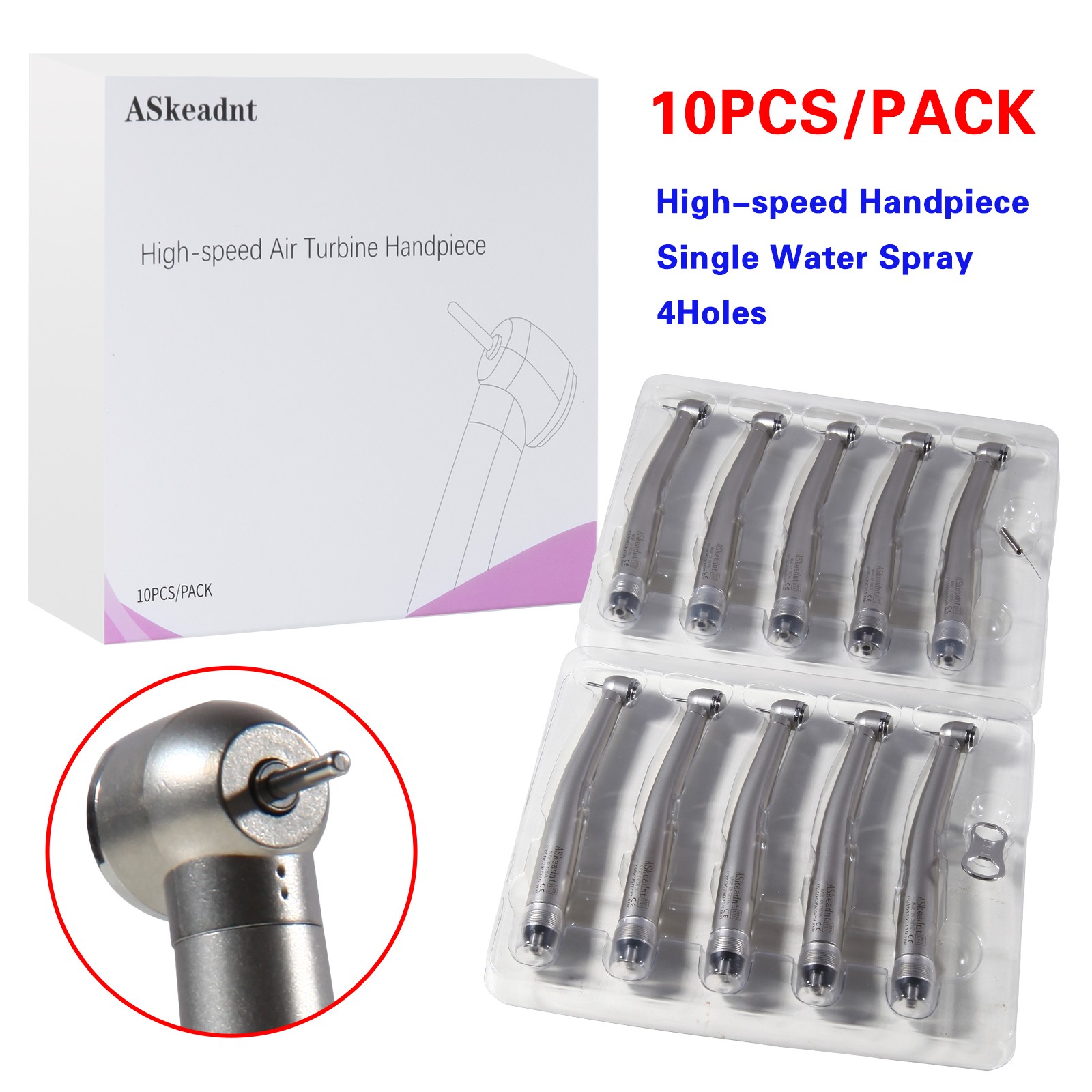 NSK PANA MAX Style Dental High Speed Handpiece Push Button 4Hole Clean Head BURR