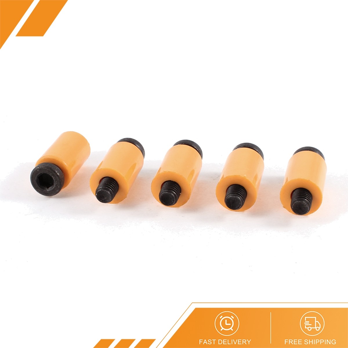 5 x PL16 Black Orange Plastic Opening Friction Pullers 16mm Dia