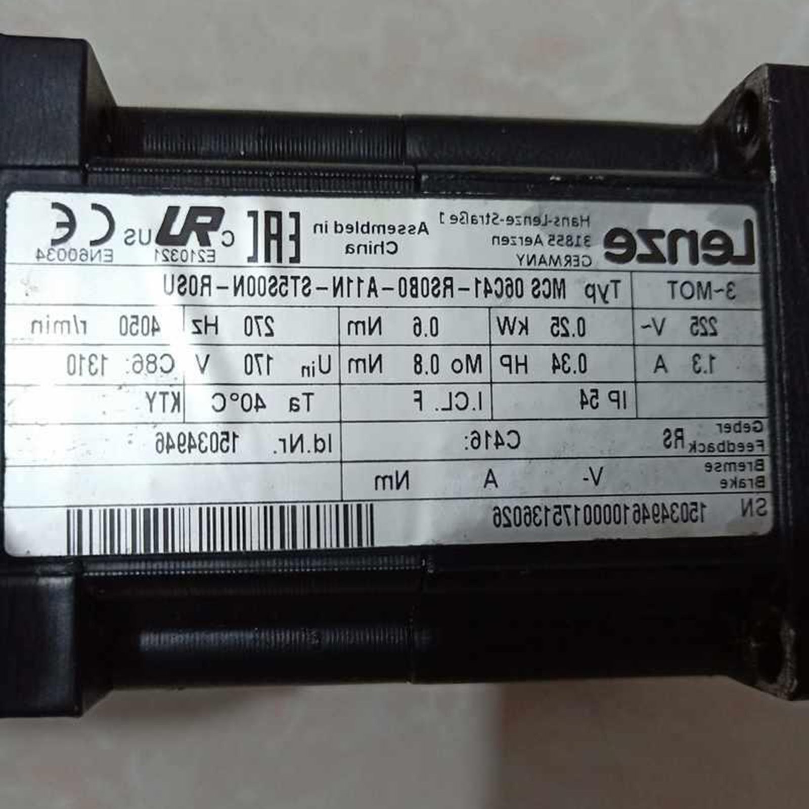 one Used LENZE MCS 06C41-RS0B0-A11N-ST5S00N-R0SU Servo Motor #YP1