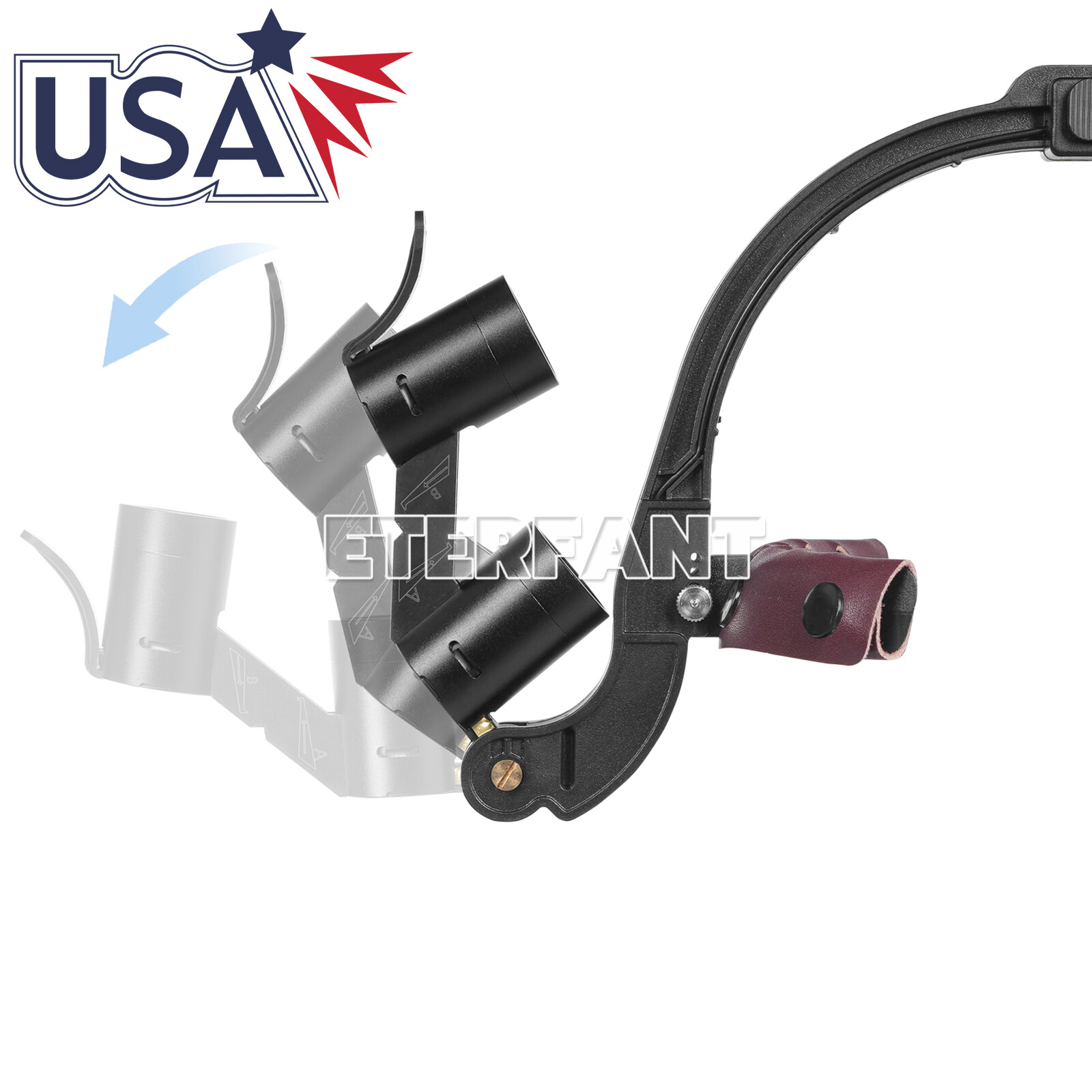 3.5X Dental Surgical Headband Binocular Loupes with 5W LED Head Light 2 Leds