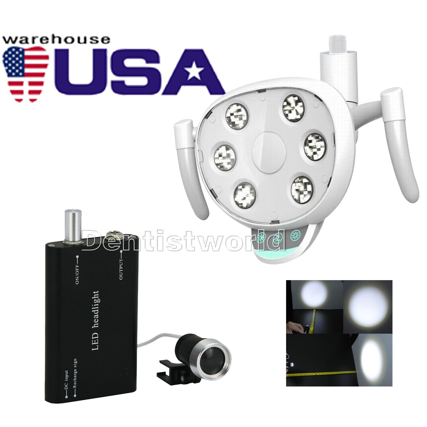 Dental Shadowless Oral Light Lamp w/6LED for Chair/LED Headlight Lamp for Loupes