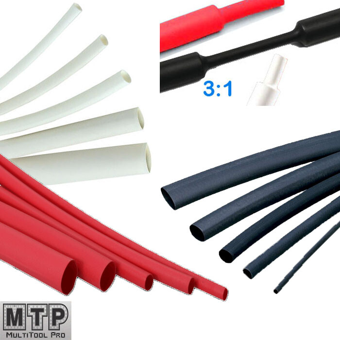 25 50 pcs 6″ 1/4″ 6.4 mm 3:1 Heat Shrink Tubing Adhesive Lined Dual Wall Red