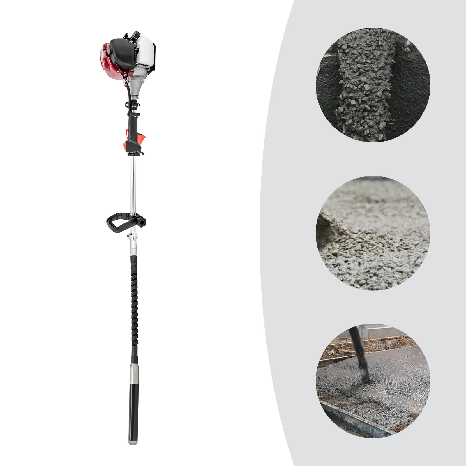 Handheld Gasoline Concrete Vibrator 1.4HP W/ Poker Air Bubble Remover 4-stroke