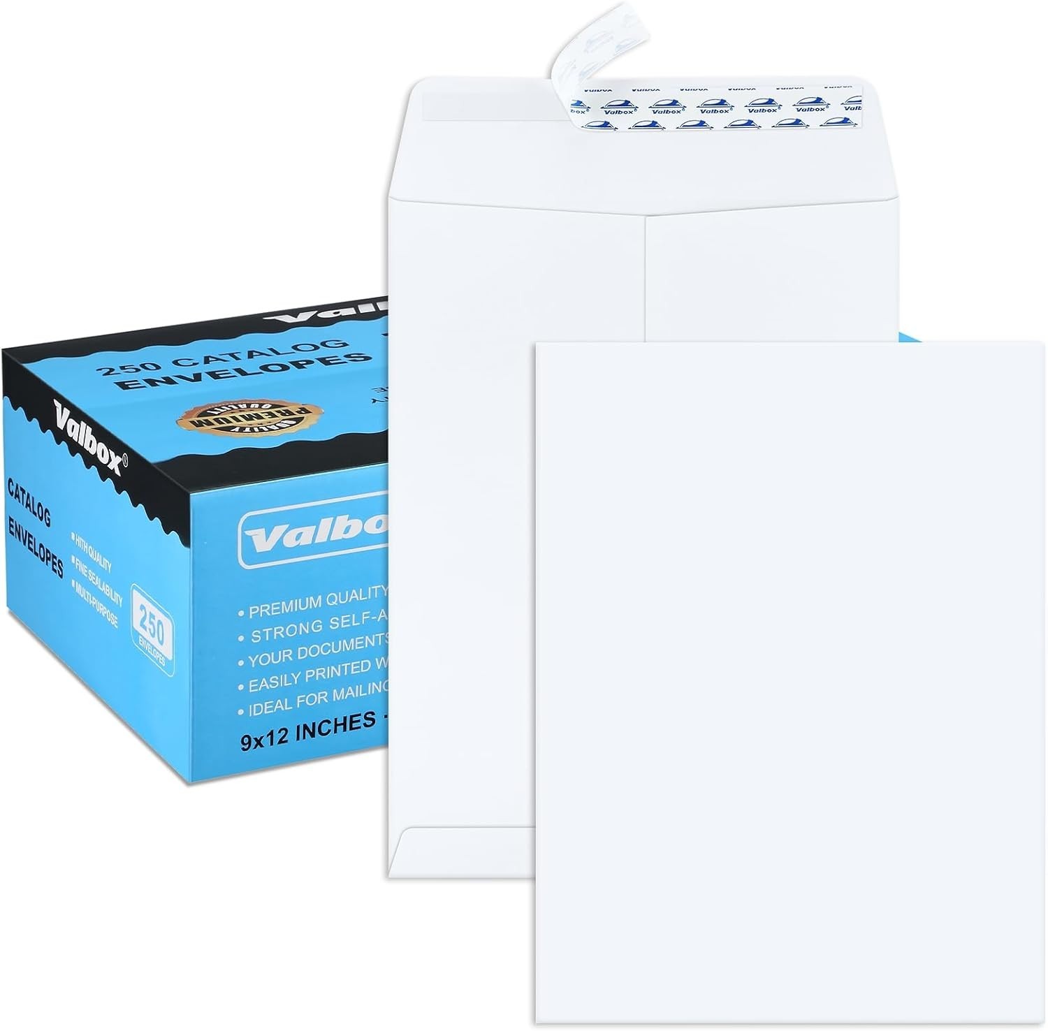 9X12 Self Seal Catalog Envelopes 250 Packs White Envelopes with Peel and Seal Fl