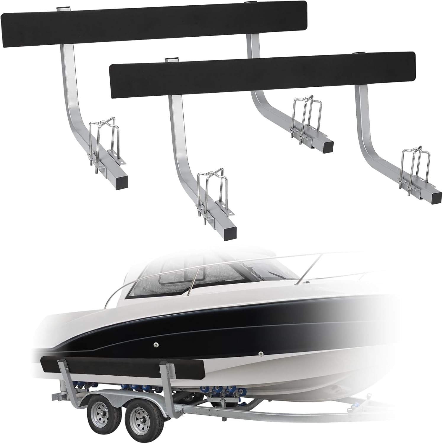 2PCS Boat Trailer Bunk Board Guide ons 60″ Rail Guides Makes Loading Boat US