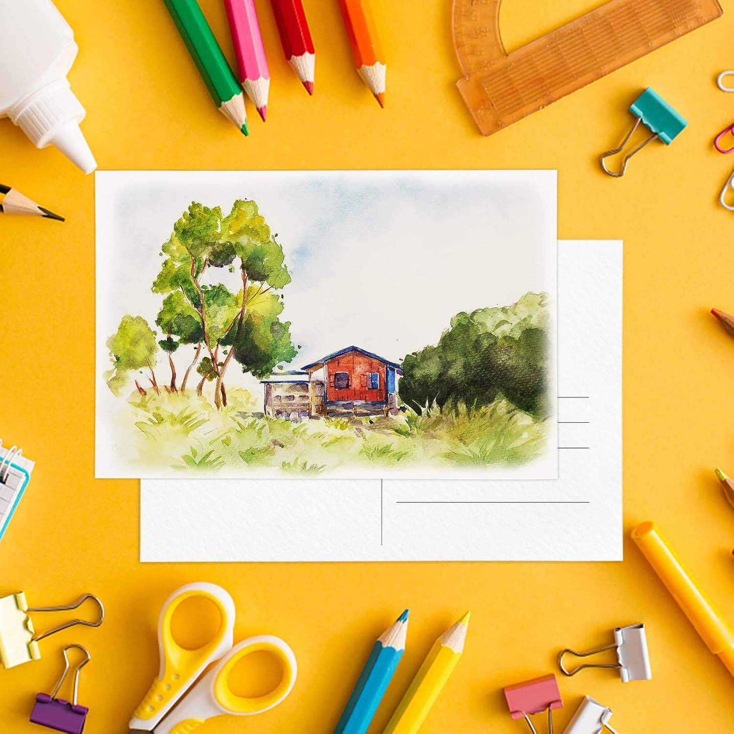 50 Pieces Watercolor Postcards, 100% Cotton 140Lb/300Gsm Blank Postcards | 4X6 I