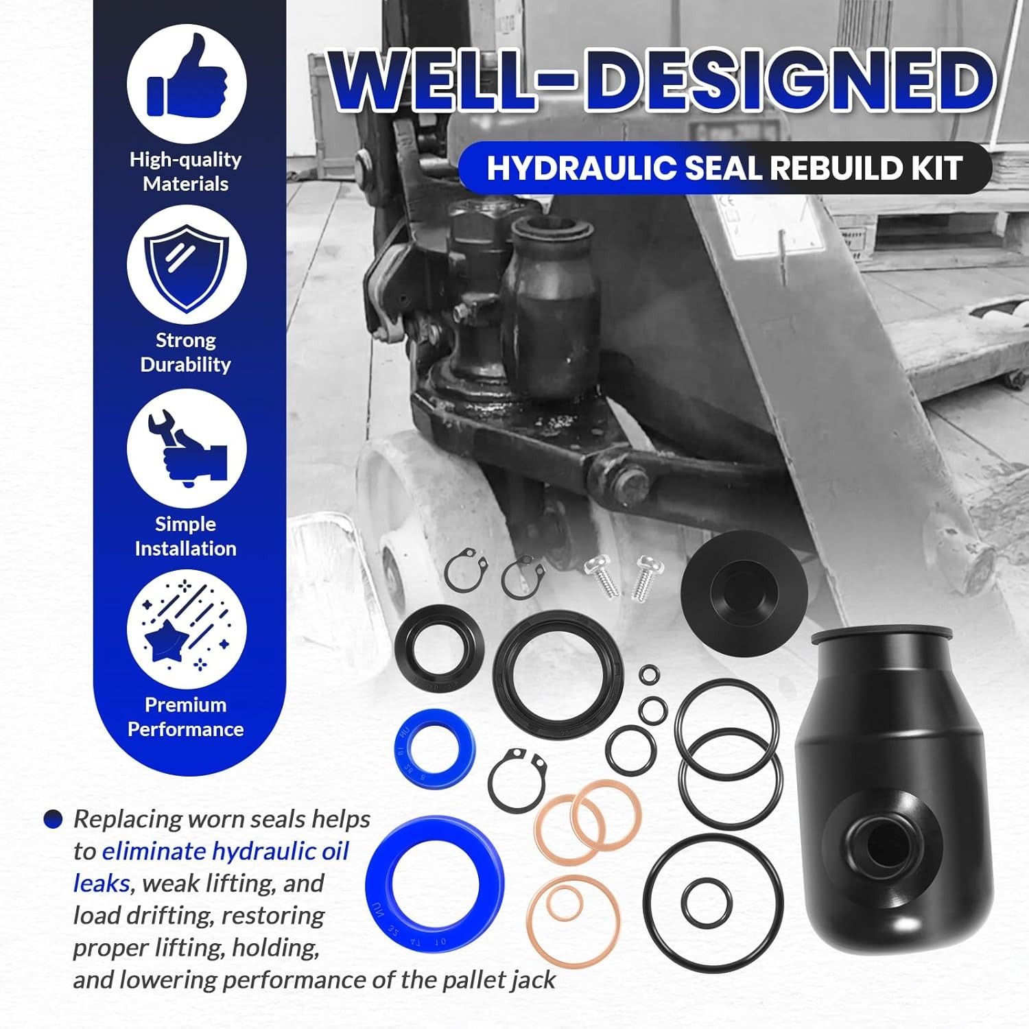 200064-901 Hydraulic Seal Rebuild Kit for Multiton Pallet Jack TM, M or J Series