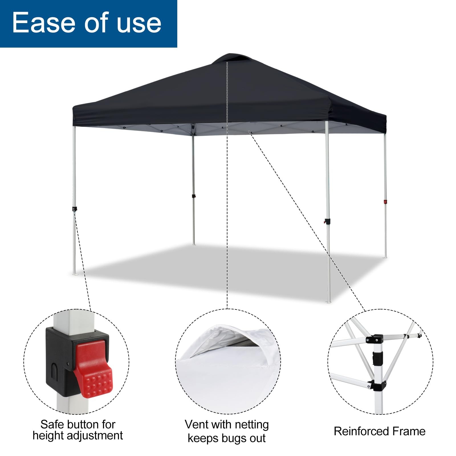 Vingli 10X10 Pop Up Canopy Tent Sandbags Rolling Bag Portable Instant Party