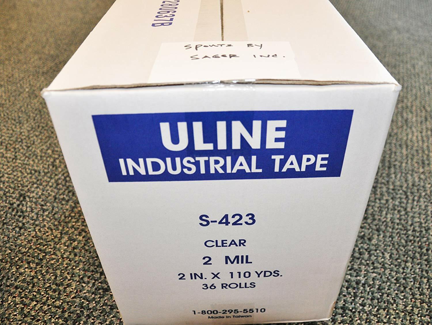 (36) ULINE S-423 2″ x 110yds 2mil PACKING / SHIPPING TAPE ROLLS ~FREE SHIPPING~