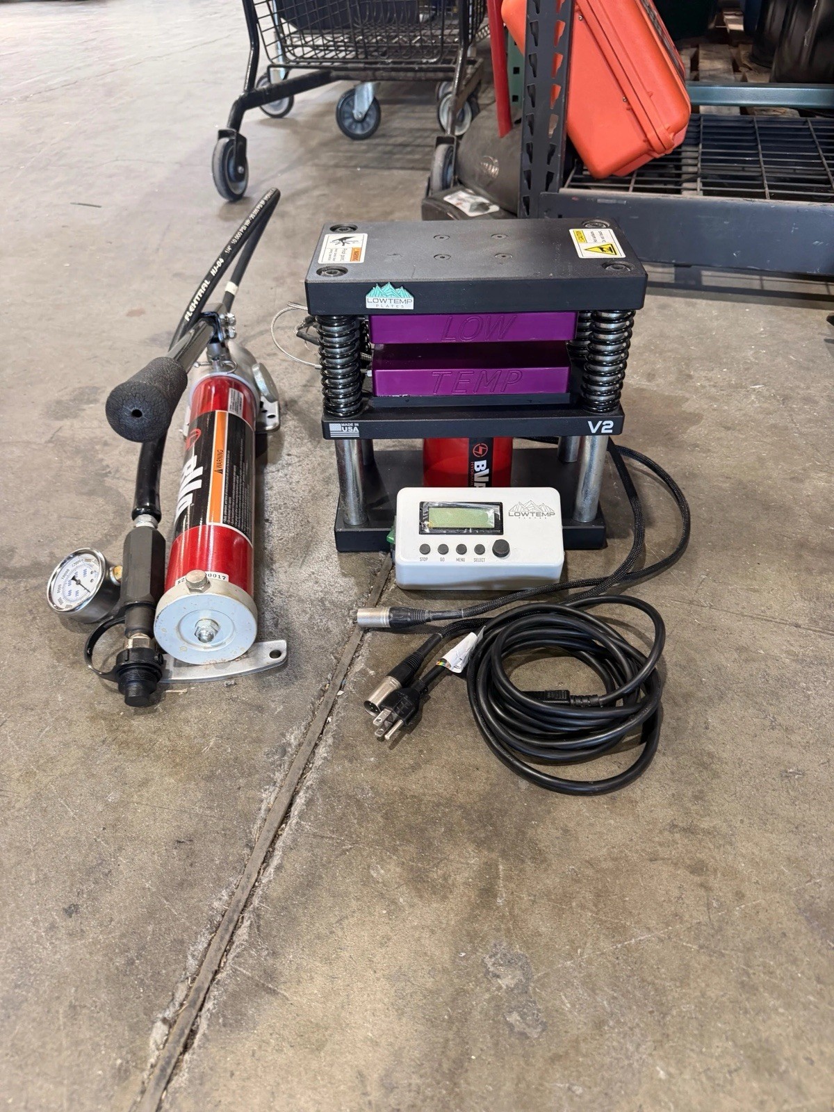 Lowtemp Hydraulic Heat Press 4”x7” Plates BVA P-1000 Pump Low Temp Extract
